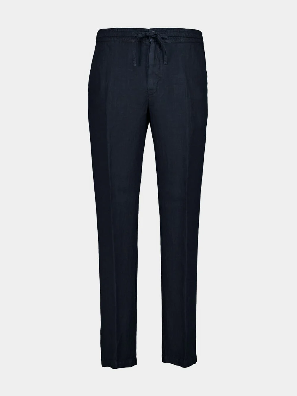Marine Blue Linen Drawstring Trousers