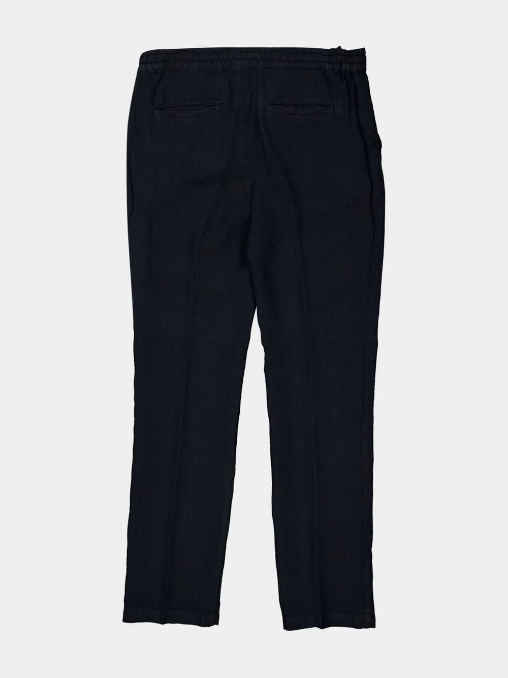 Marine Blue Linen Drawstring Trousers - Image 6