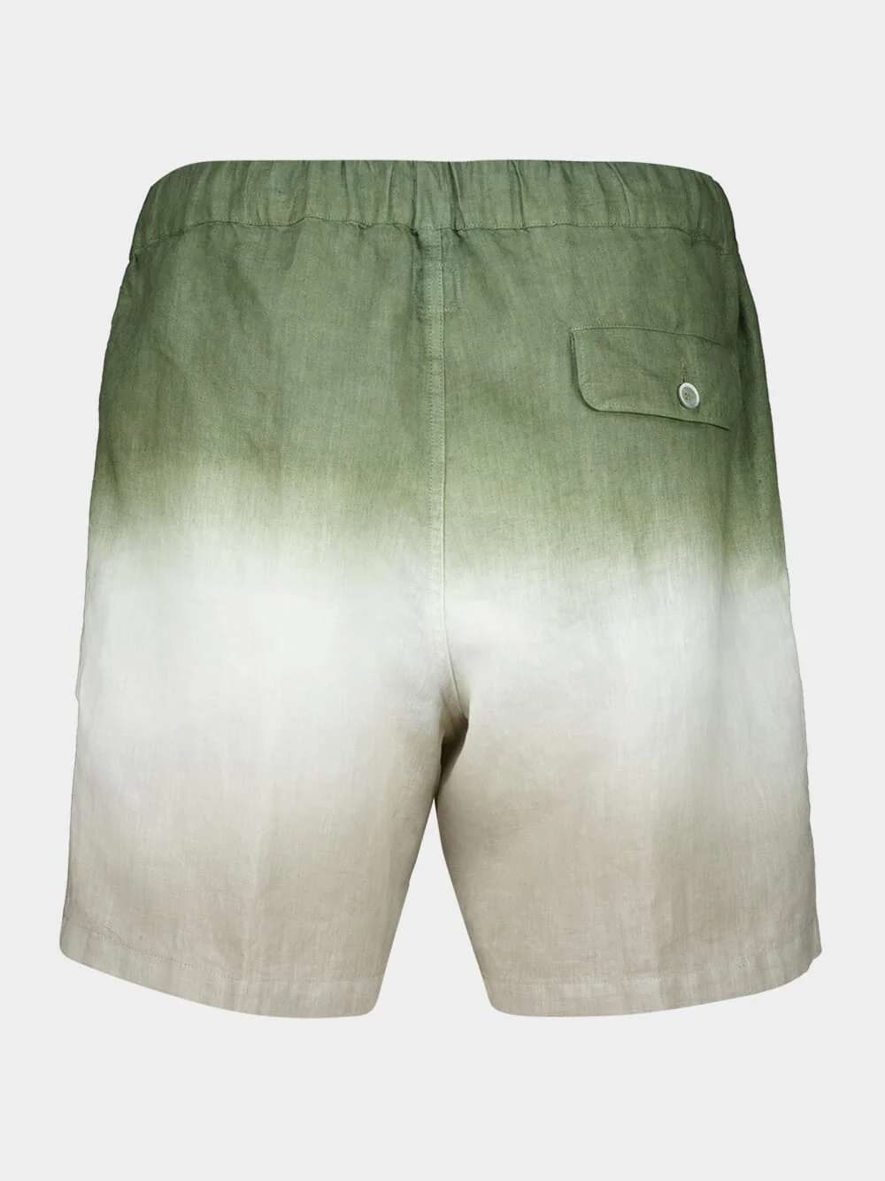 Military Green Faded Linen Bermuda Shorts - Image 2