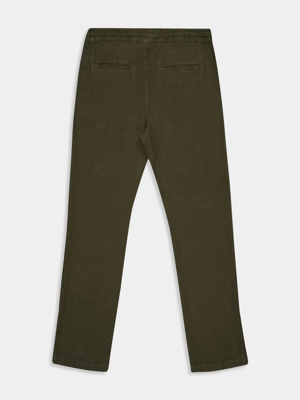 Military Green Linen Drawstring Trousers - Image 6