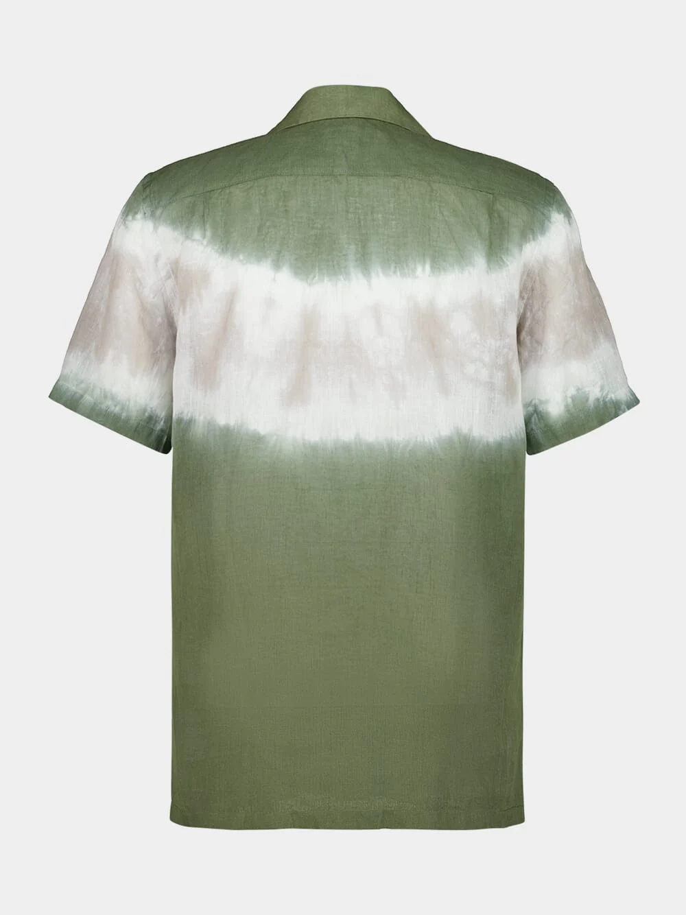Military Green Tie-Dye Linen Shirt - Image 2