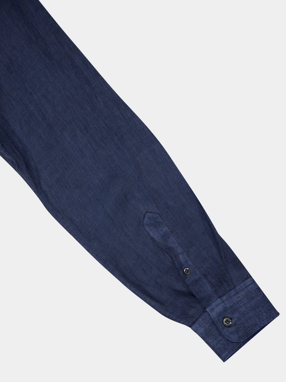 Navy Blue Linen Long-Sleeved Shirt - Image 4