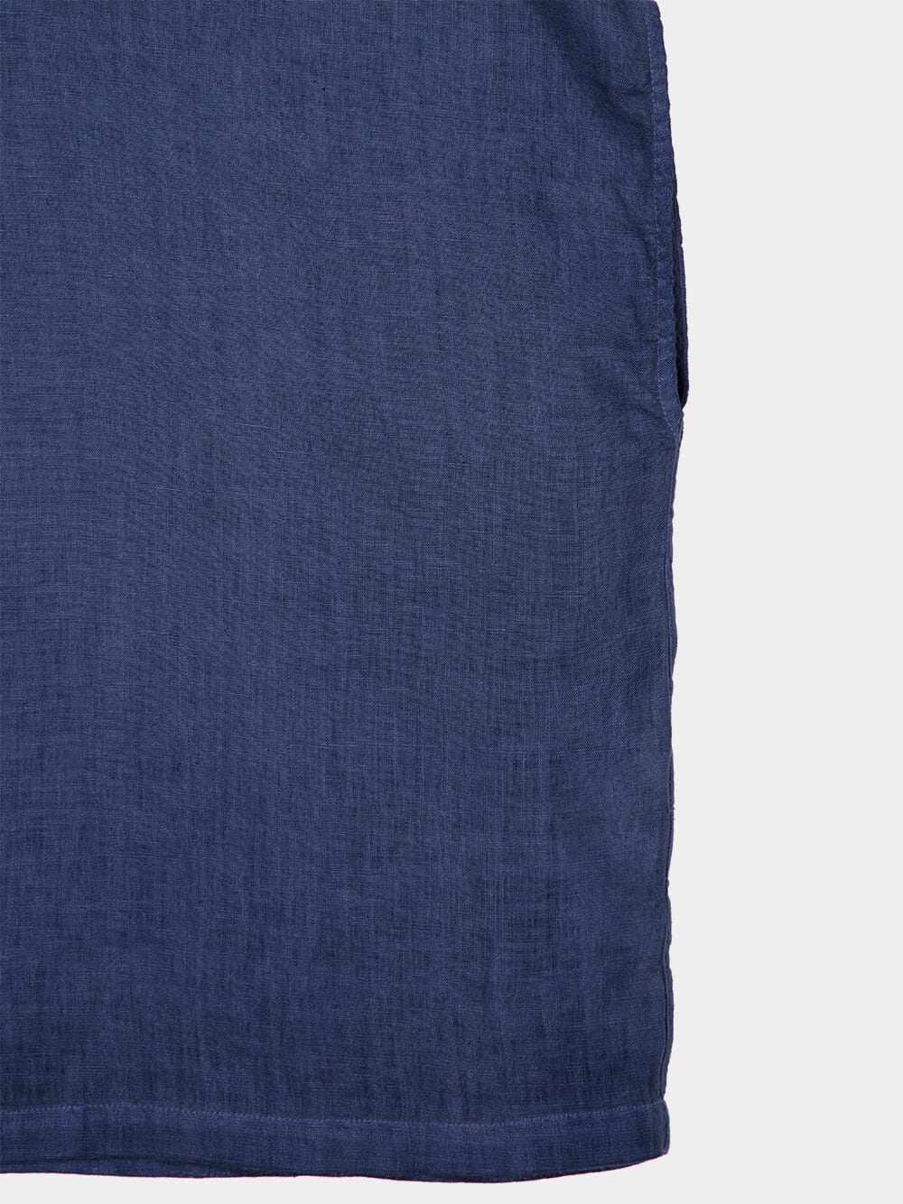 Navy Blue Short Sleeve Linen Shirt - Image 4
