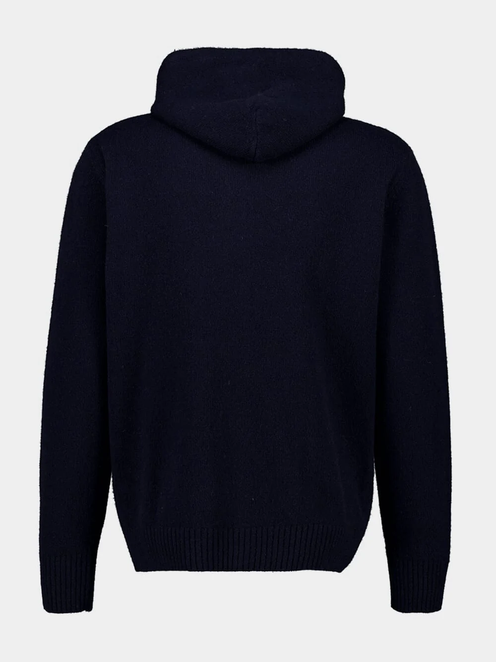 Navy Blue Wool Zip-Up Sweatshirt - Image 2