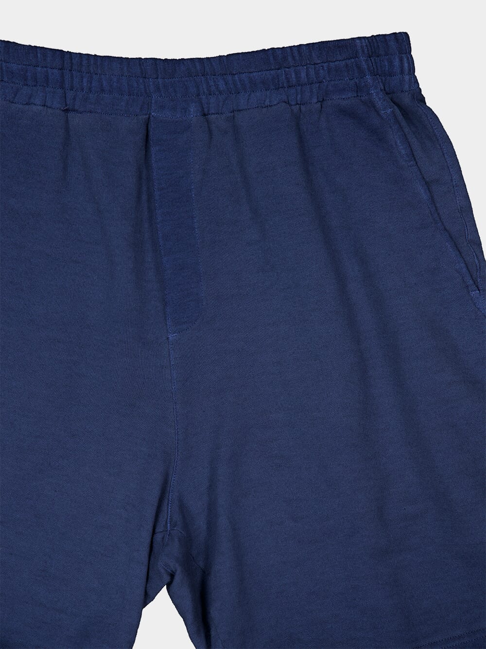 Navy Fleece Linen Shorts - Image 3