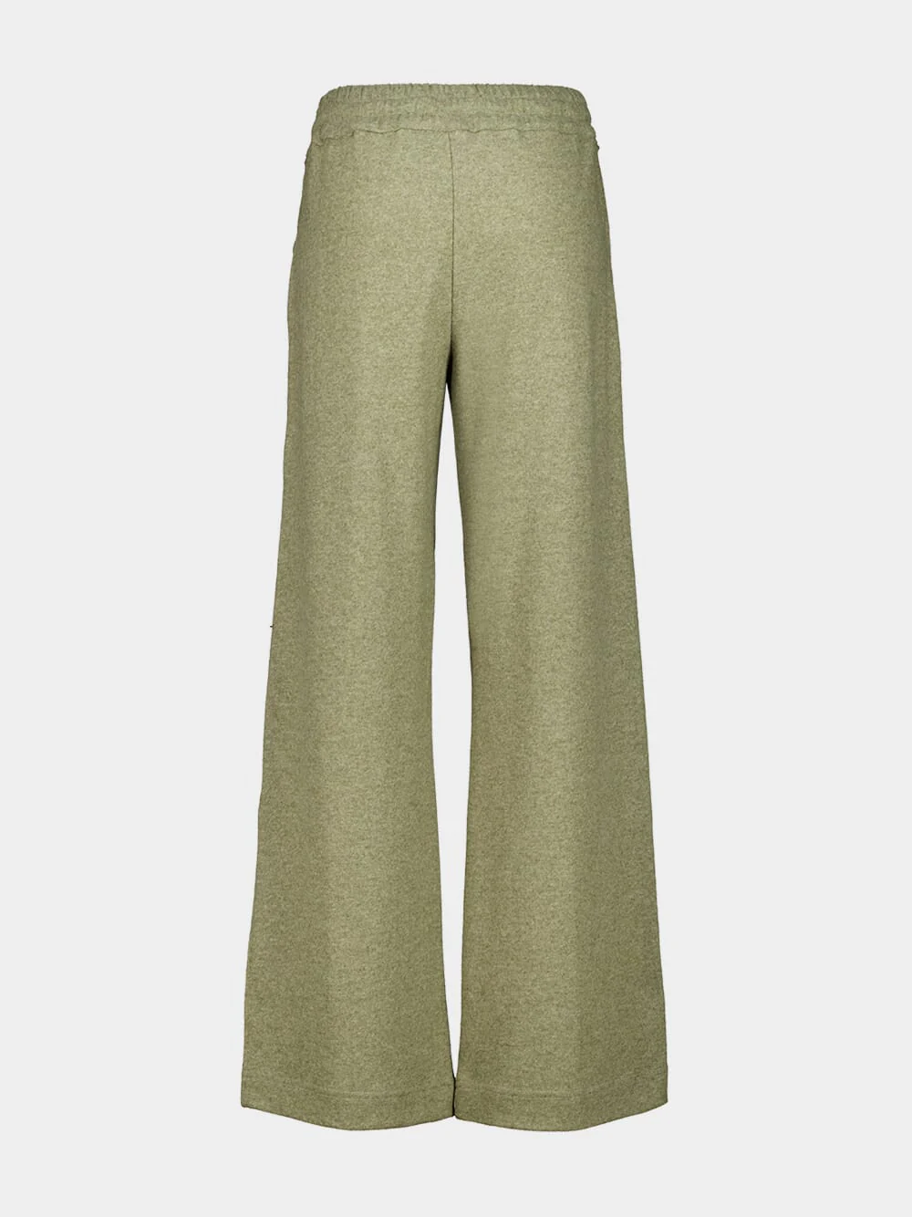 Pistache Green Wool and Cashmere Wide-Leg Trousers - Image 2