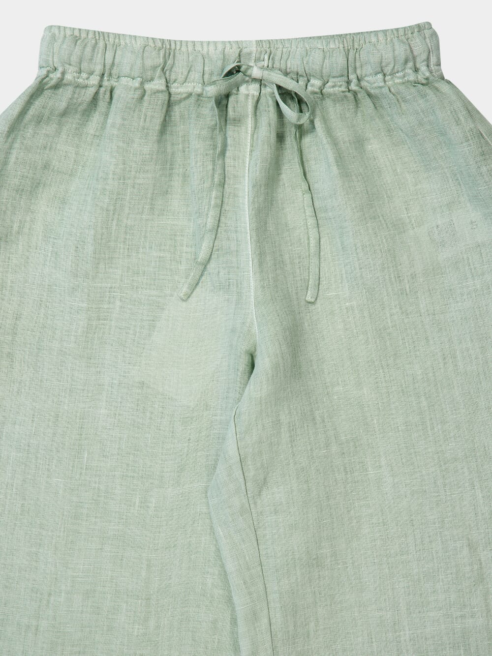 Pistachio Soft Fade Linen Drawstring Pants - Image 3