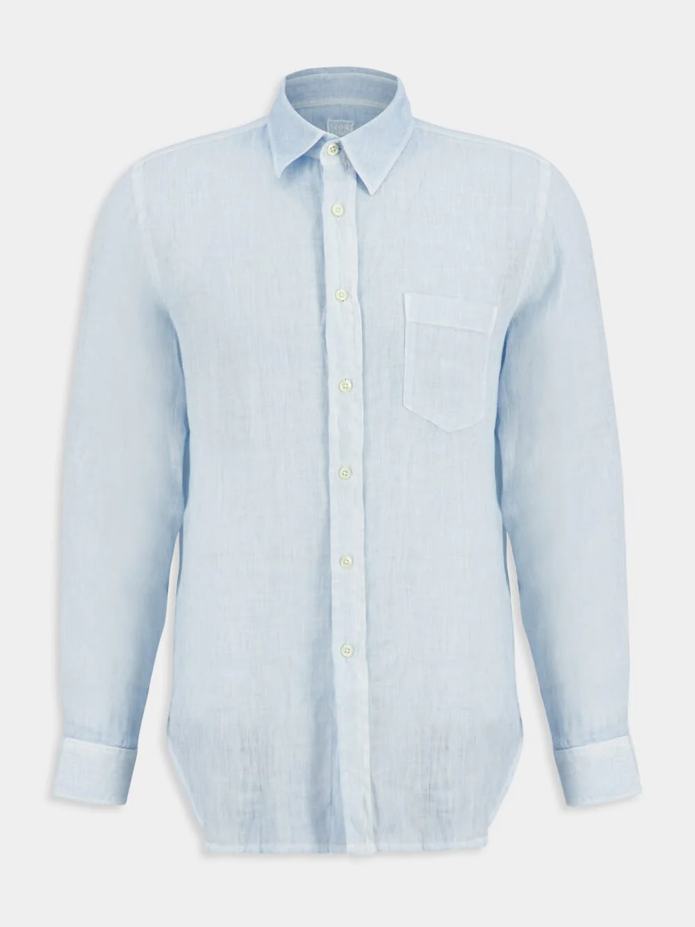 Sea Soft Blue Linen Shirt with Pocket