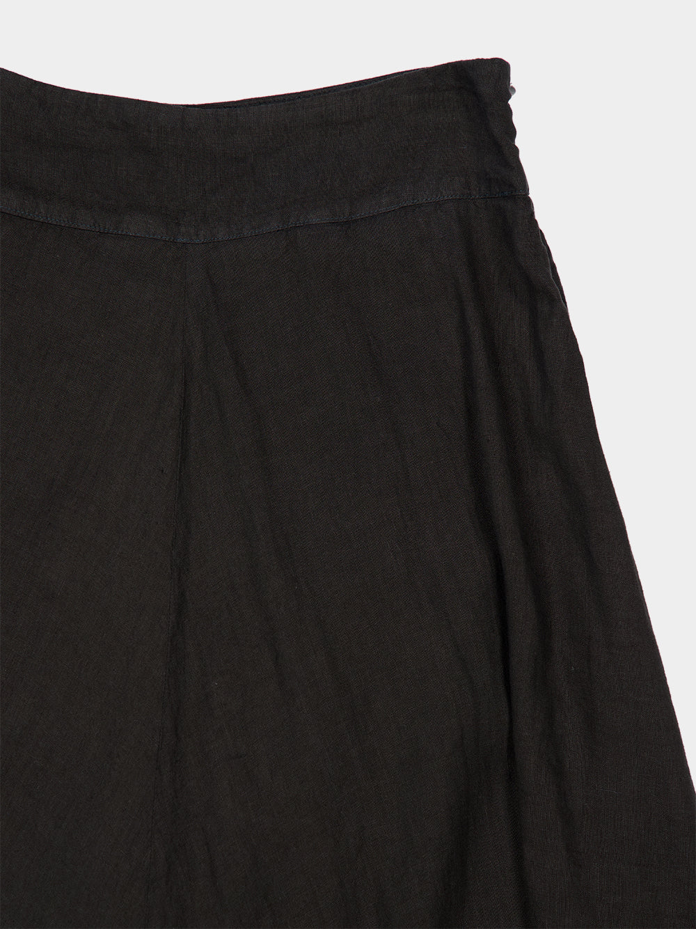 Black Cotton Linen Maxi Skirt - Image 3