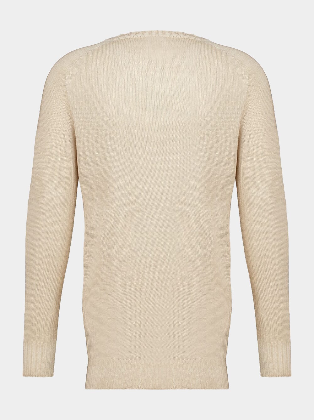Soft Beige Linen Knit Sweater - Image 3