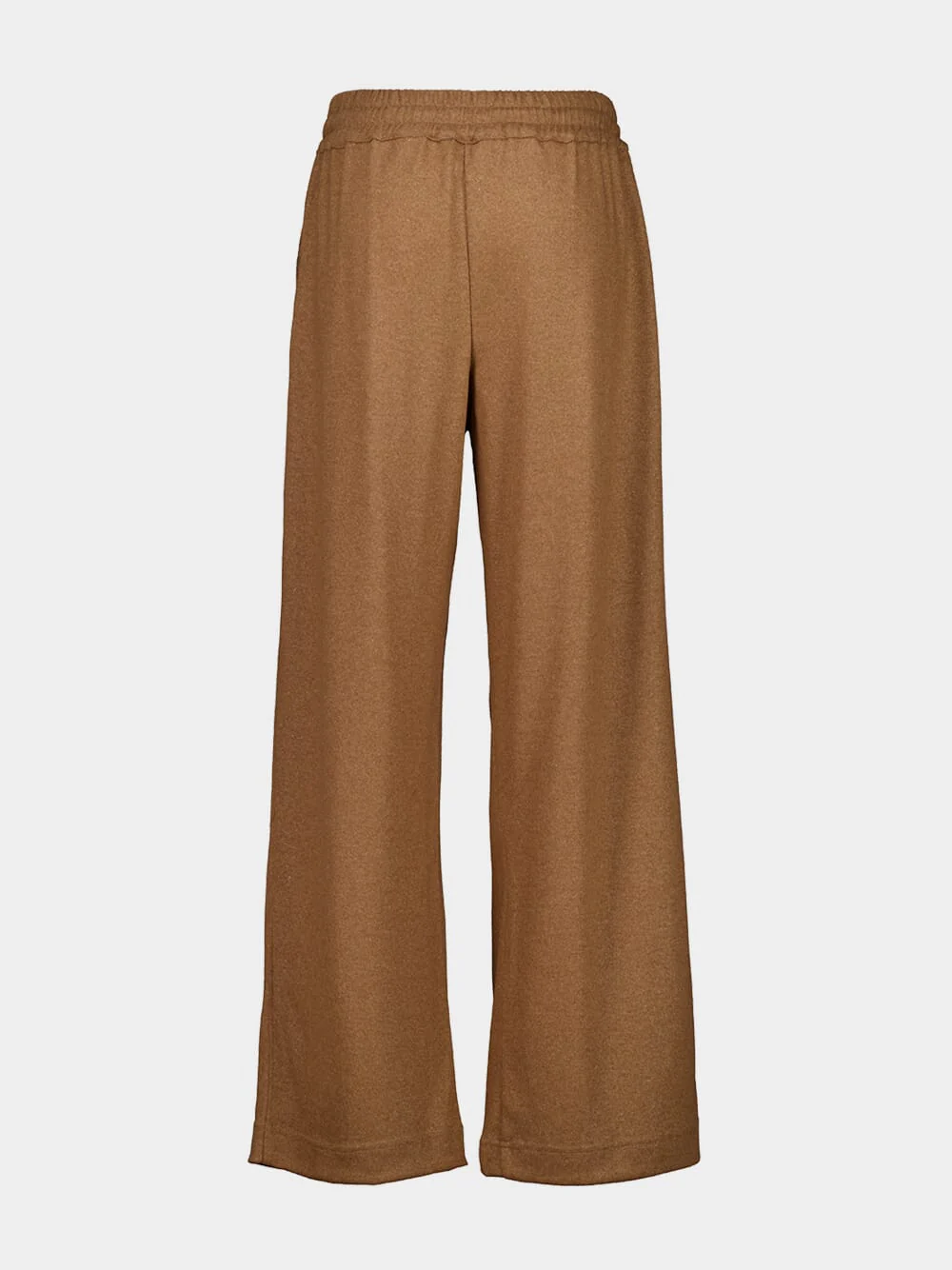 Teddy Brown Wool and Cashmere Wide-Leg Trousers - Image 2