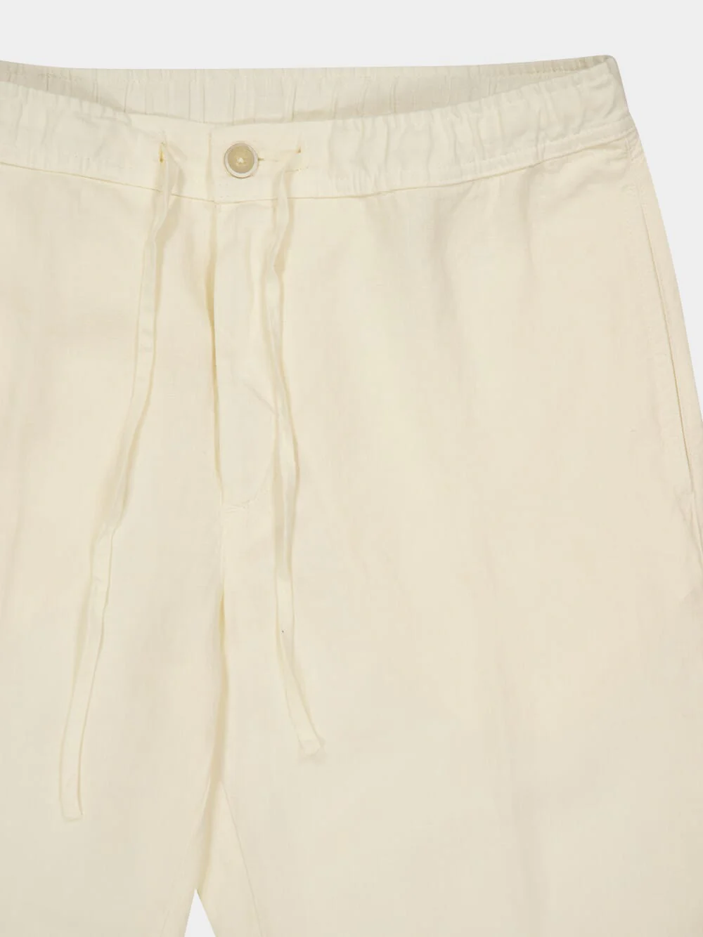 White Casual Fit Linen Pants - Image 3