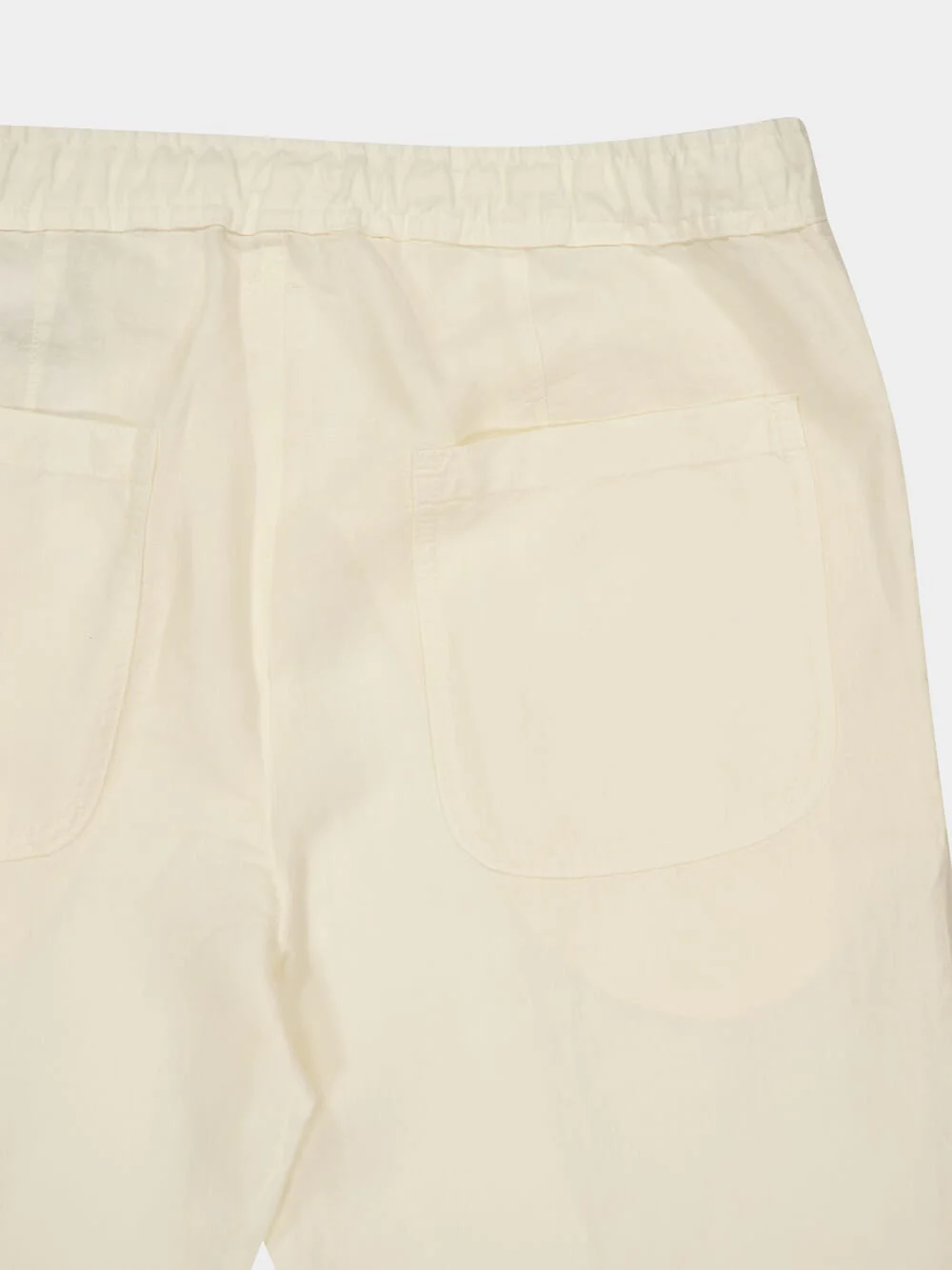 White Casual Fit Linen Pants - Image 4