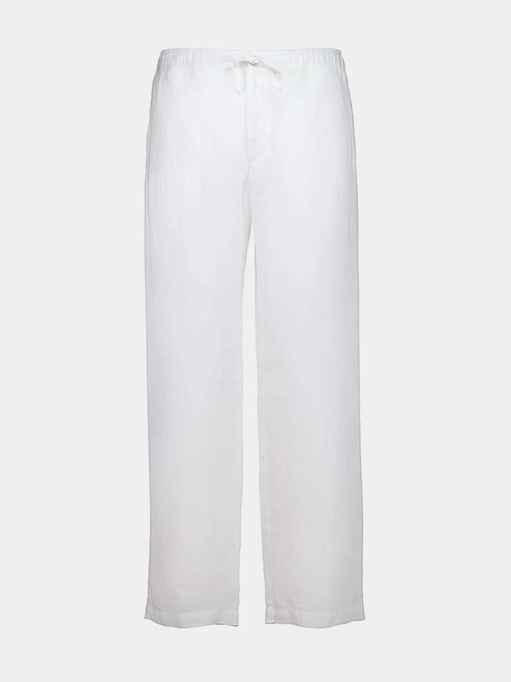 White Drawstring Linen Pants