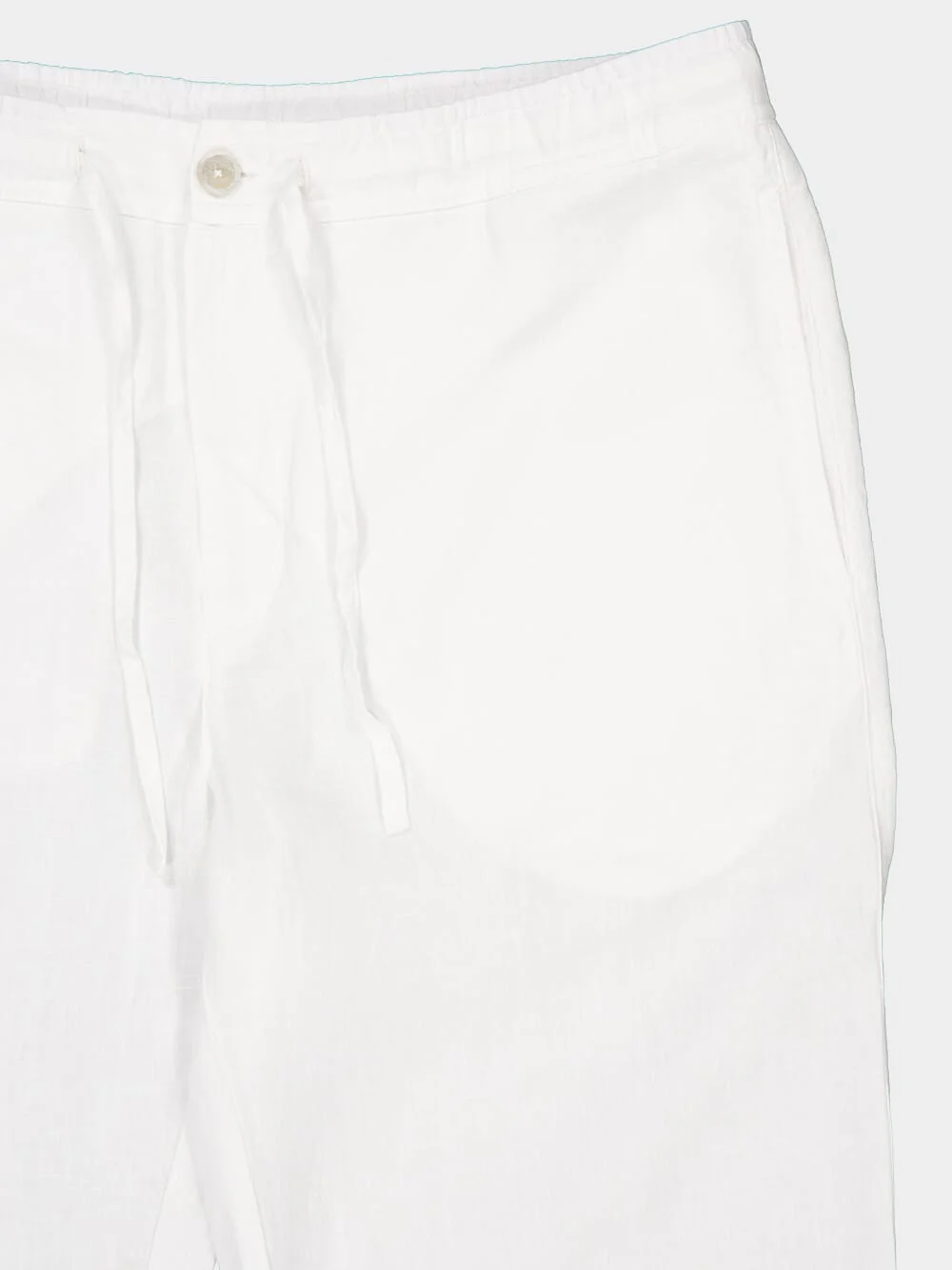 White Drawstring Linen Pants - Image 3