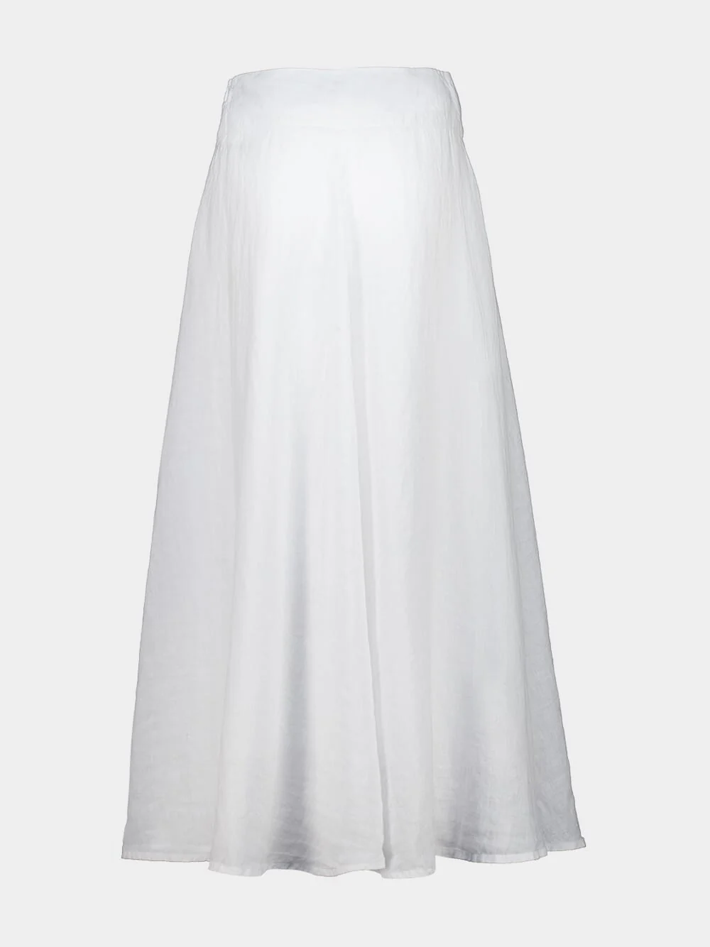 White Linen and Cotton Maxi Skirt - Image 2