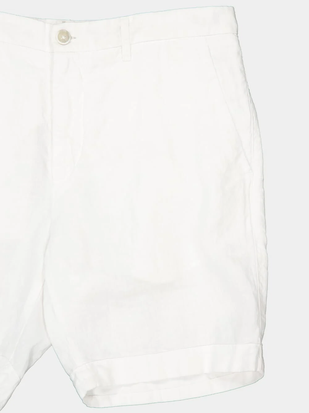 White Linen Bermuda Shorts - Image 3
