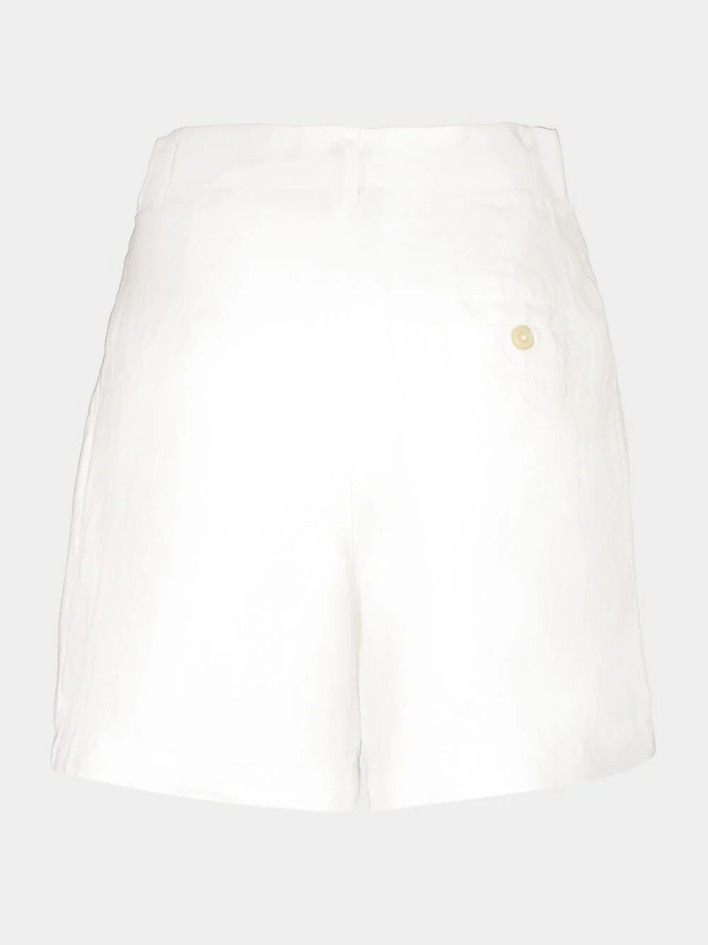 White Linen Casual Bermuda Shorts - Image 2