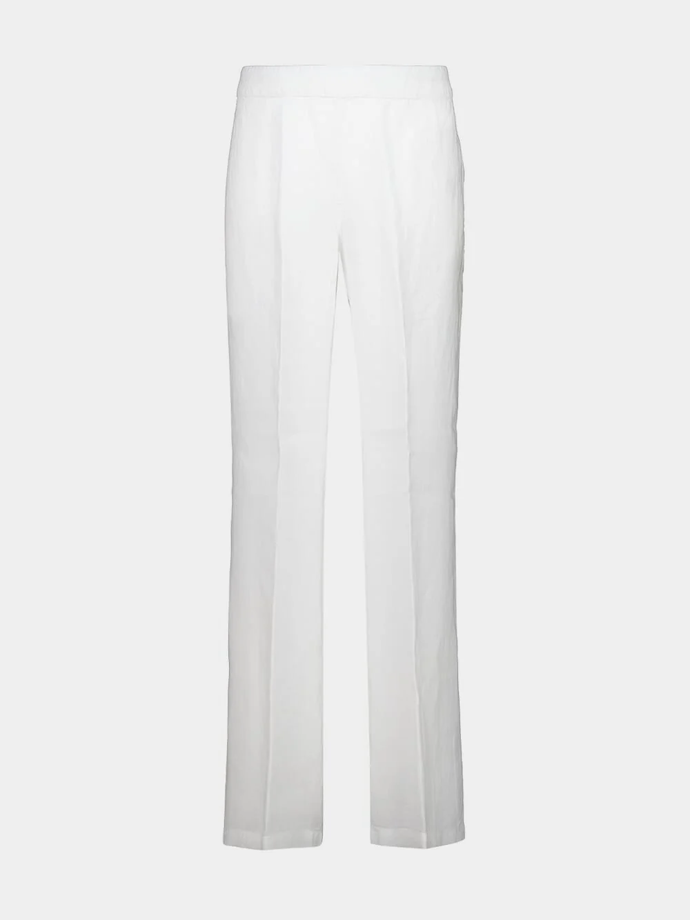 White Linen Casual Fit Trousers
