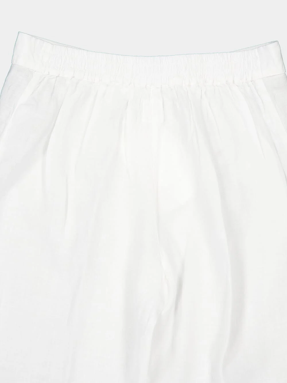 White Linen Casual Fit Trousers - Image 4