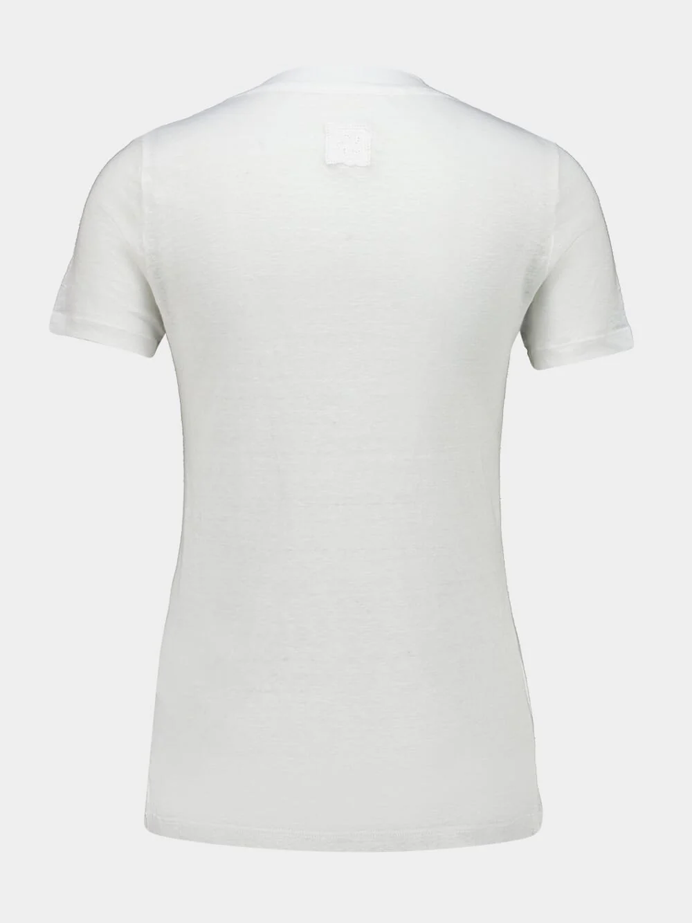 White Linen V-Neck T-Shirt - Image 2