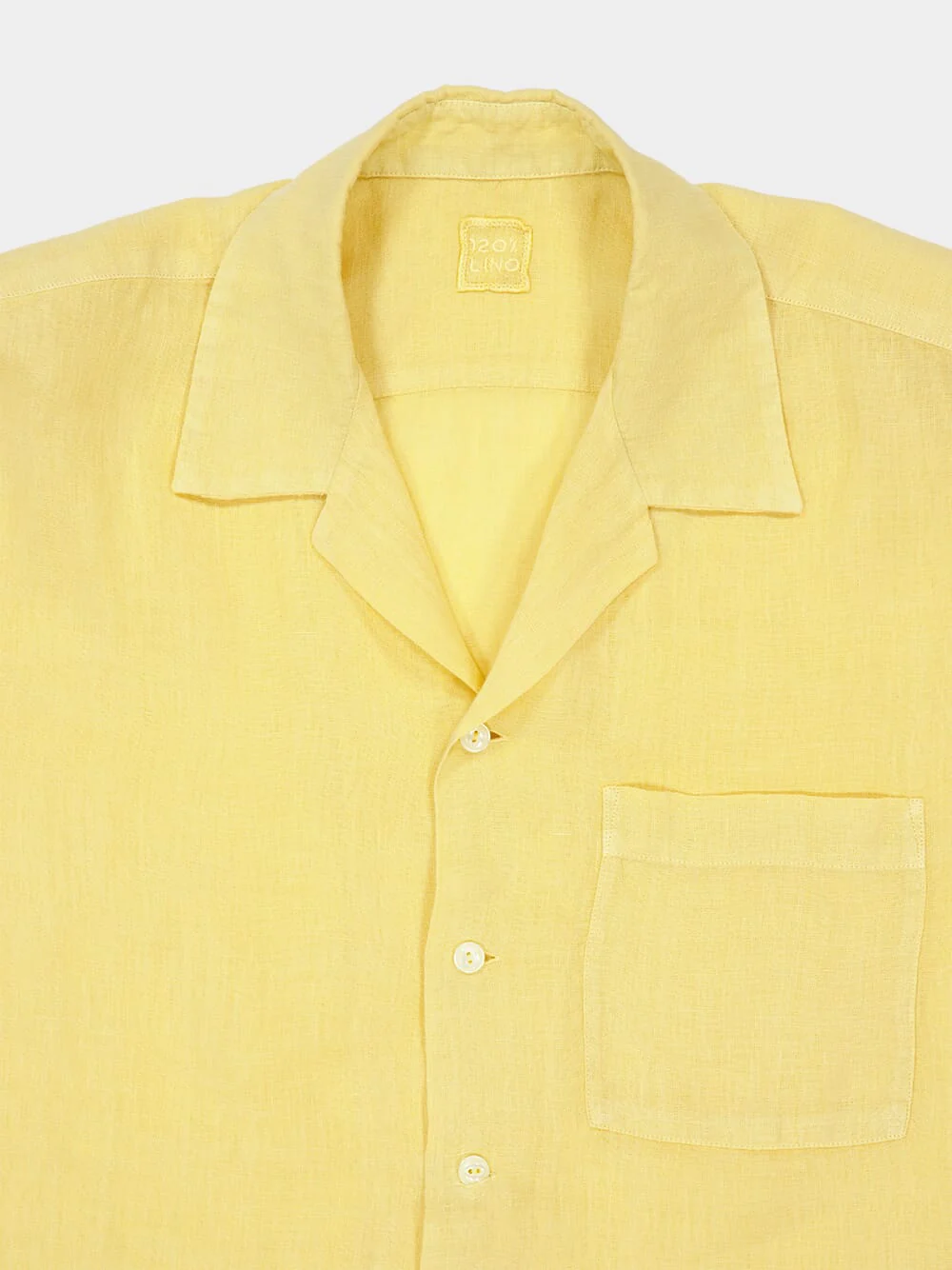 Zafferano Yellow Linen Short-Sleeved Shirt - Image 3