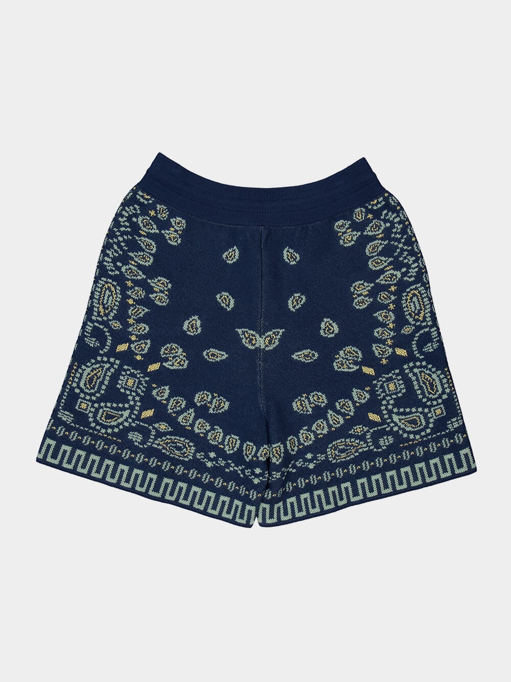 Arbour-Light Blue Cotton Piquet Bandana Bermuda Shorts - Image 6