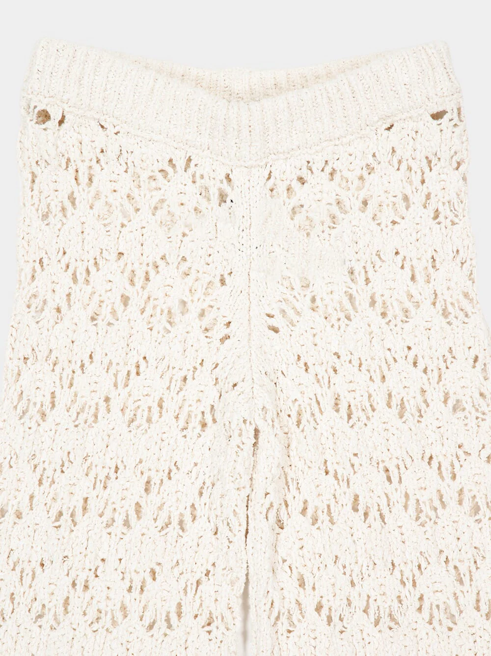 White Pearl Openwork Knit Romance Pants - Image 5