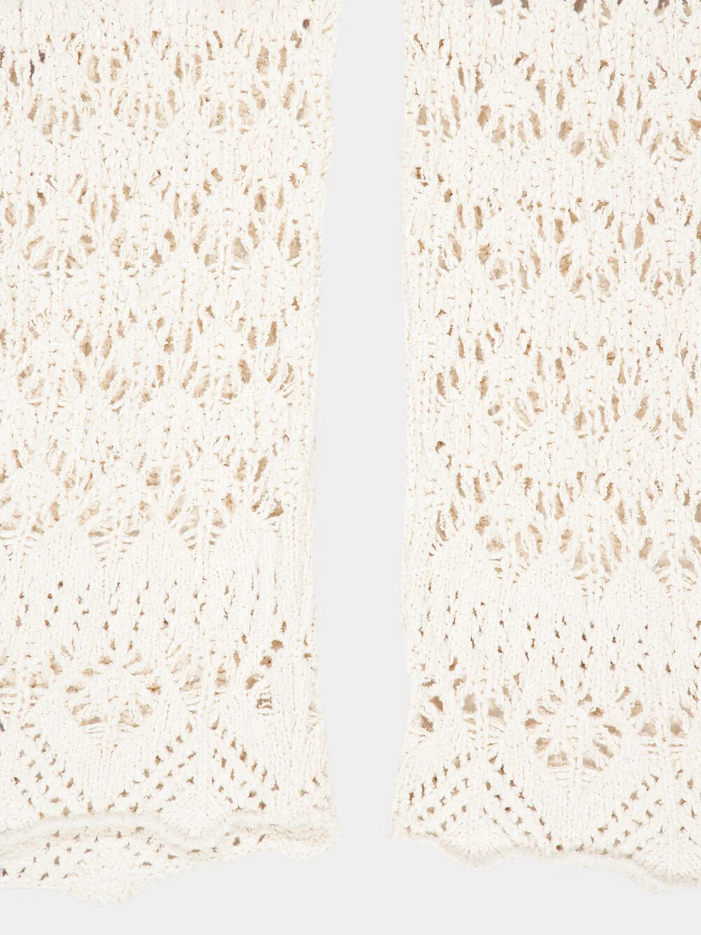 White Pearl Openwork Knit Romance Pants - Image 6