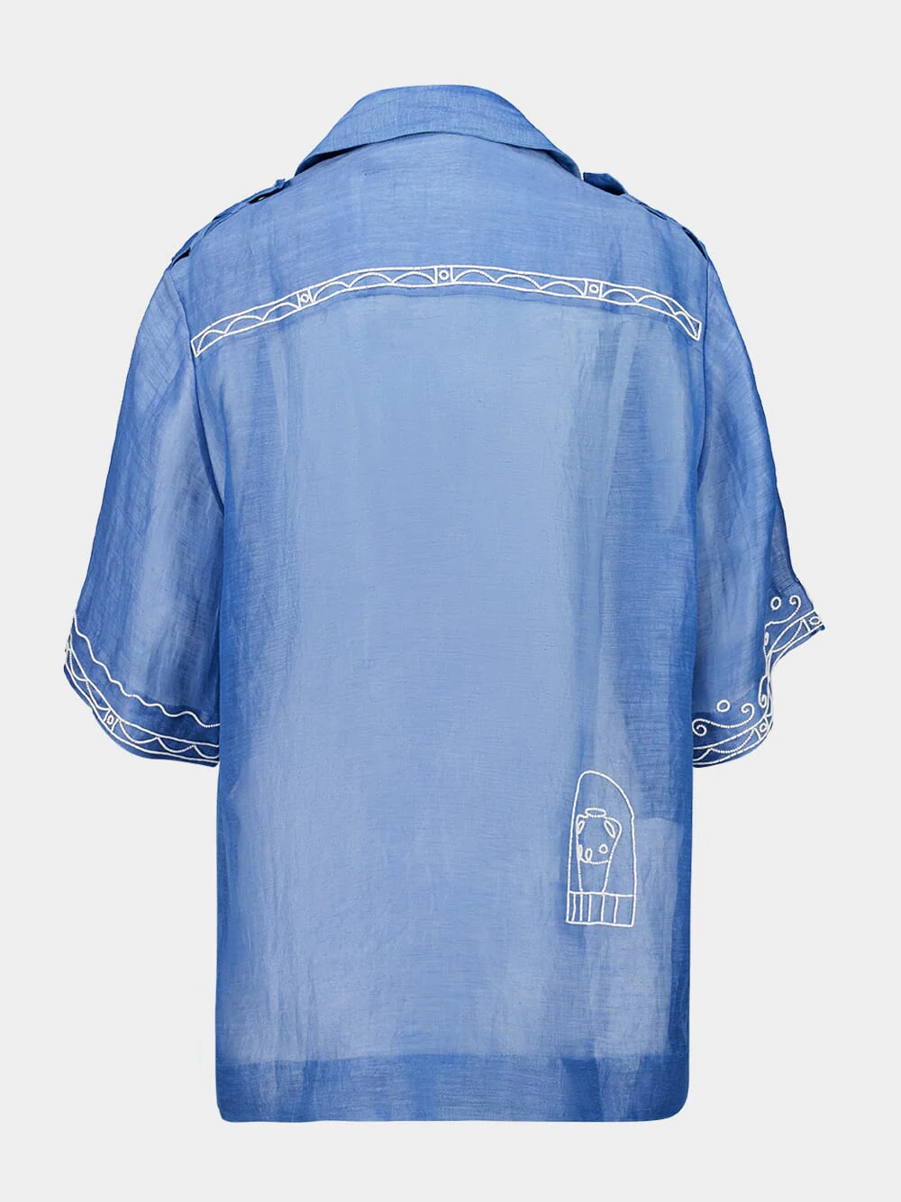 Blue Yasmeen Embellished Oversized Shirt - Image 2