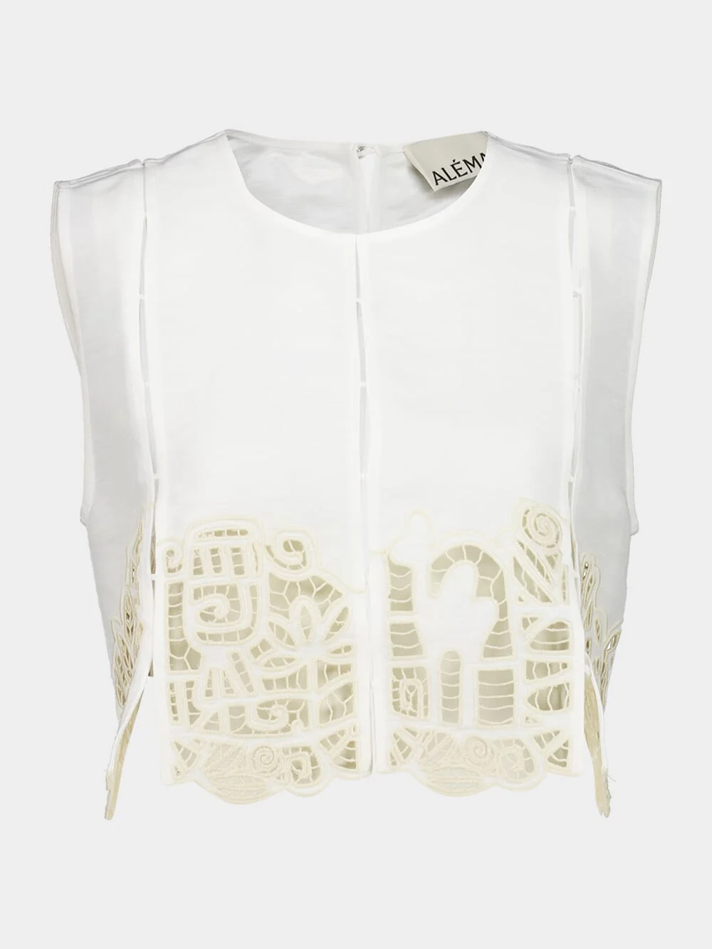 Cream Rosemary Embroidered Crop Top - Image 2