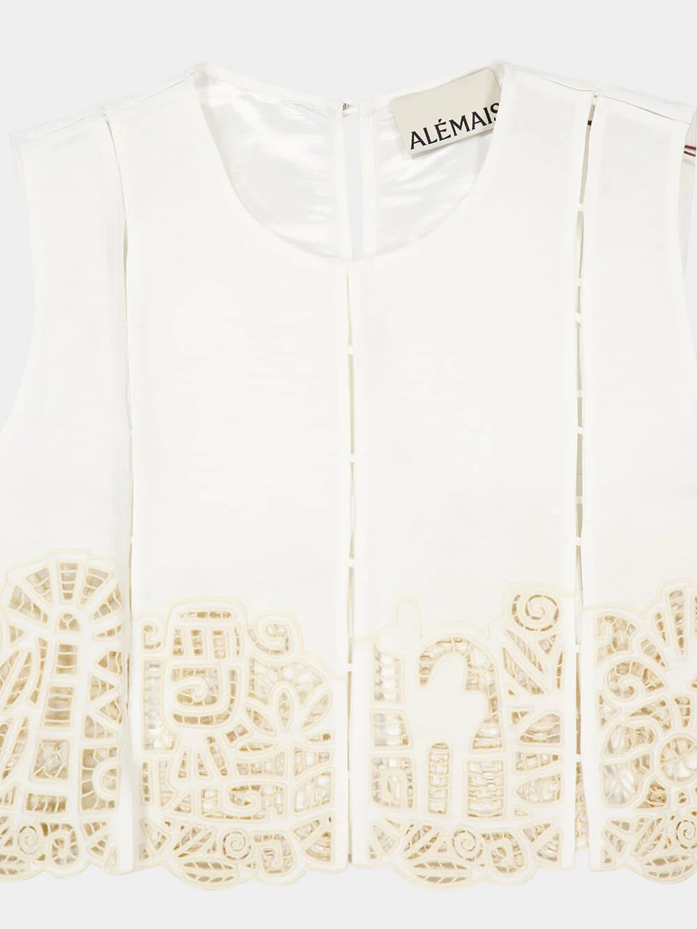 Cream Rosemary Embroidered Crop Top - Image 5