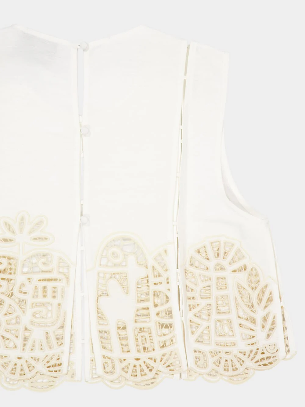 Cream Rosemary Embroidered Crop Top - Image 6
