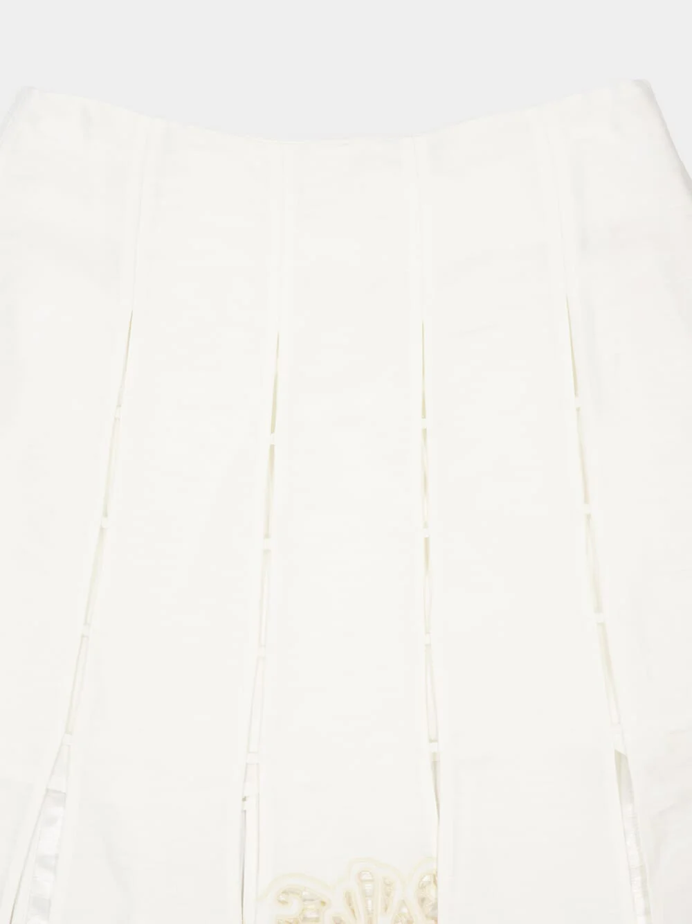 Cream Rosemary Embroidered Midi Skirt - Image 3