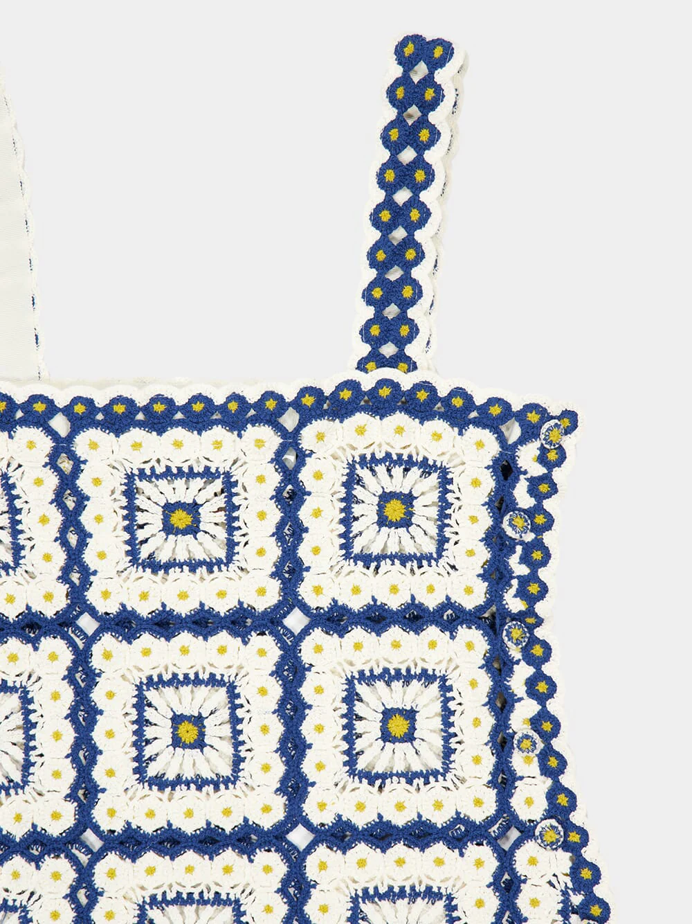 Blue Dolly Crochet Cotton Midi Dress - Image 5