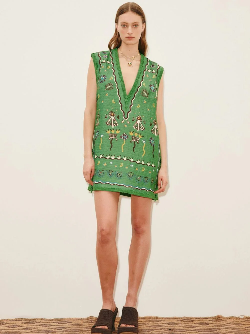 Green Sun Dancer Mini Dress