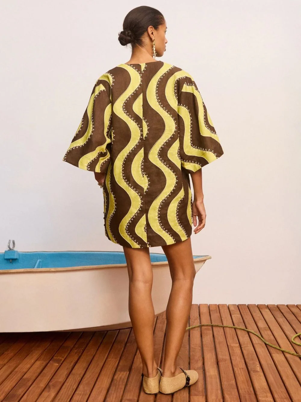 Yellow Frankie Linen Mini Tunic Dress - Image 3