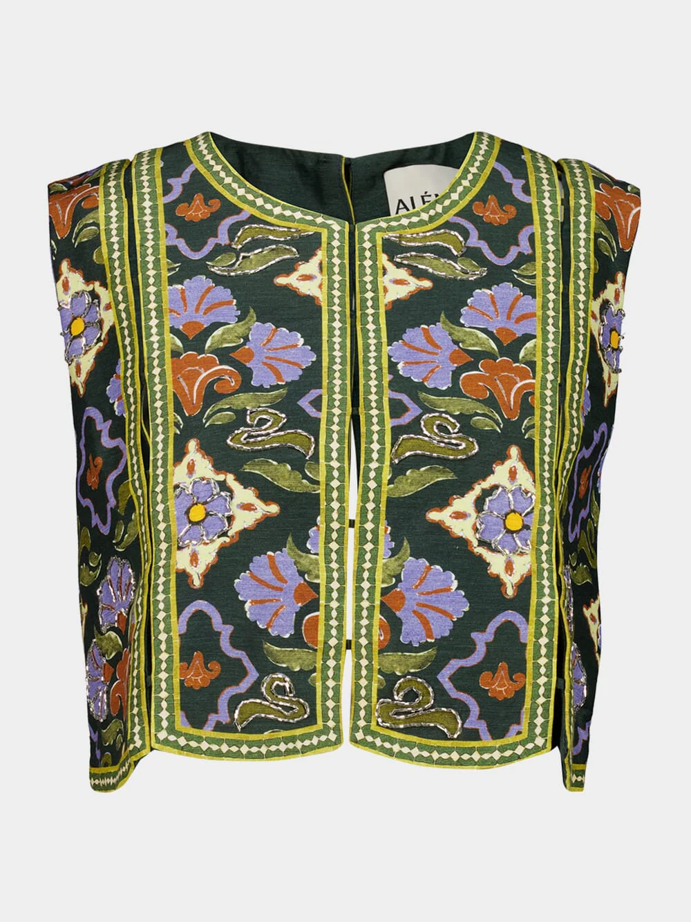 Oasira Print Embellished Crop Top - Image 2