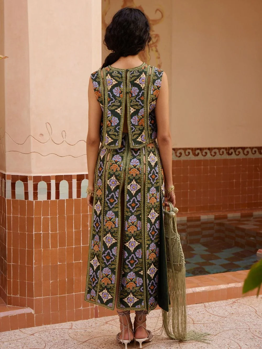 Oasira Print Embellished Crop Top - Image 3
