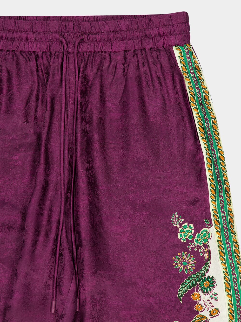 Purple Ruthie Silk Blend Wide-Leg Trousers - Image 3