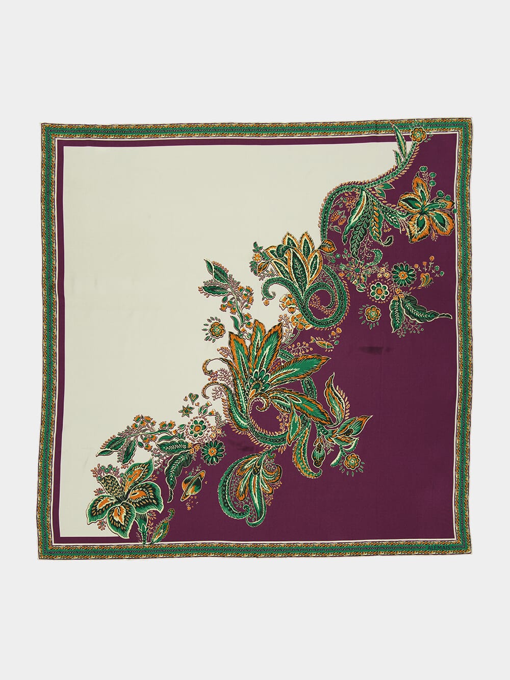 Purple Ruthie Silk Paisley Scarf - Image 2