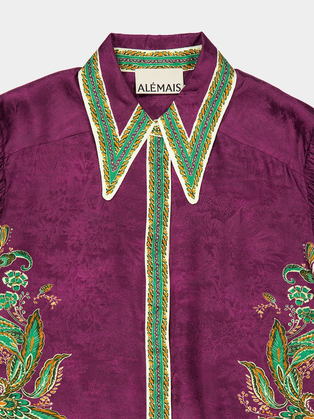 Purple Ruthie Silk Blend Shirt - Image 3