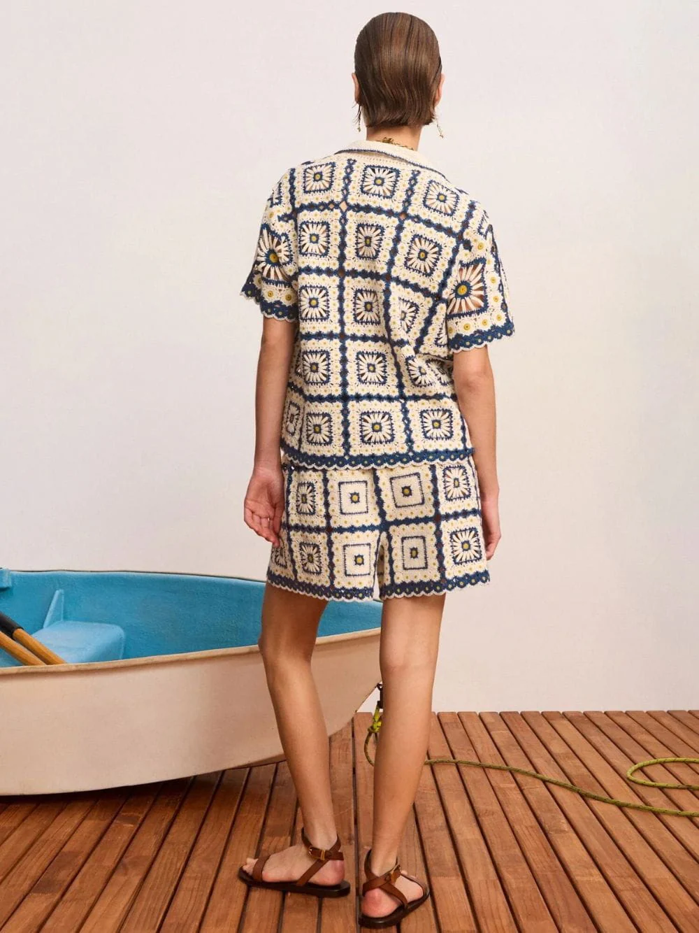 Blue Dolly Crochet Cotton Shorts - Image 4