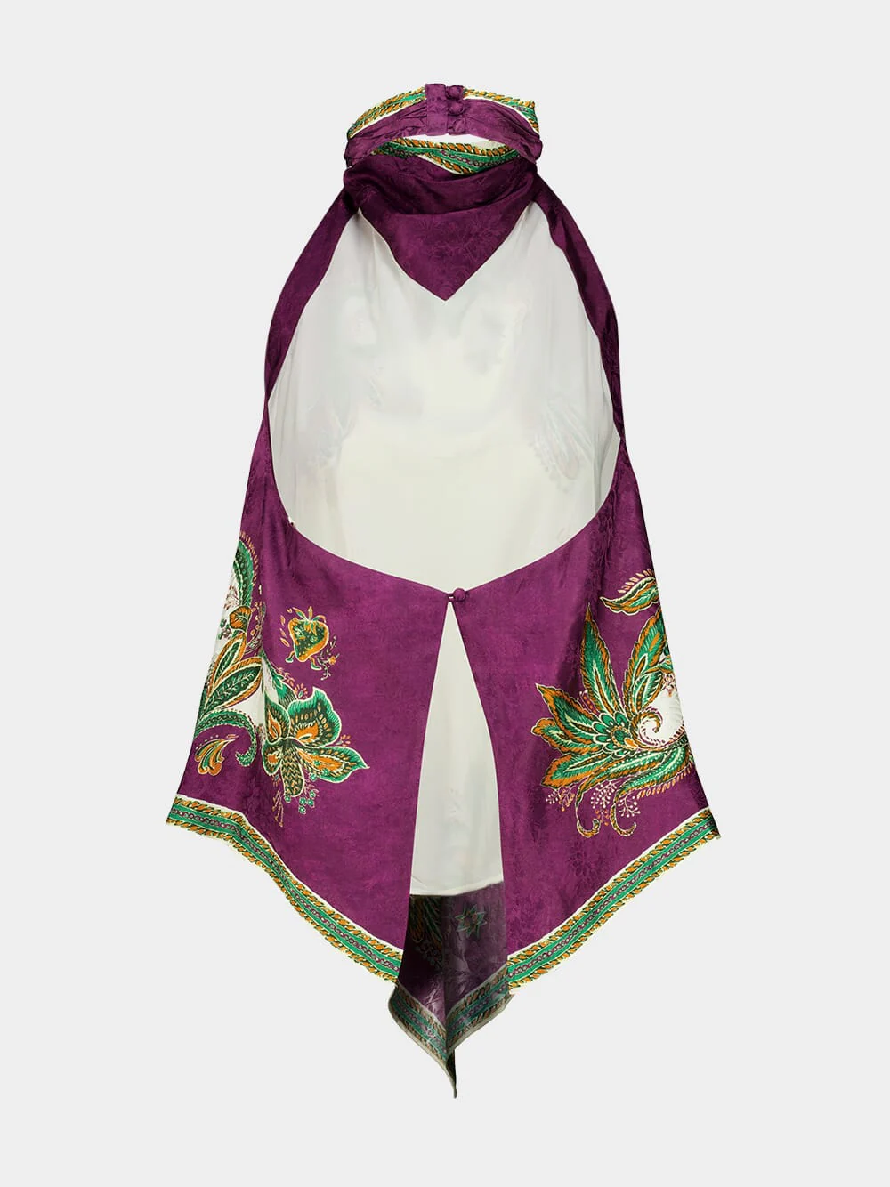 Purple Ruthie Silk Blend Halter Top - Image 3