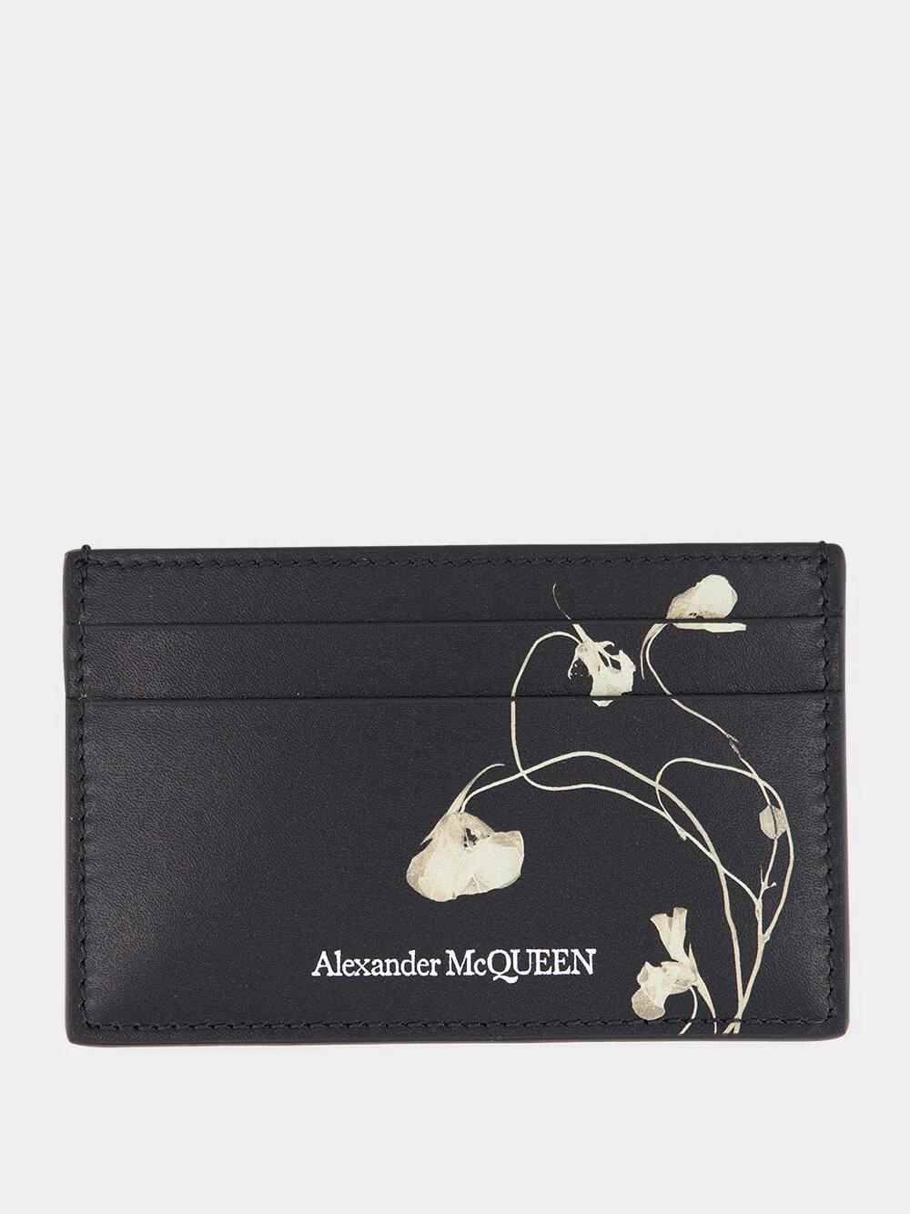 Floral Iris Calfskin Card Holder