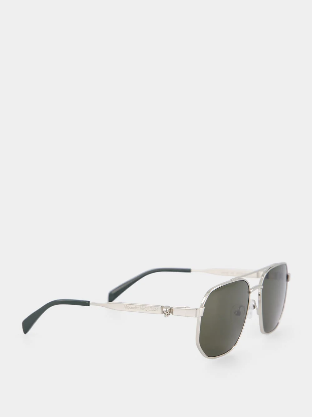 Green Floating Skull Metal Caravan Sunglasses - Image 2