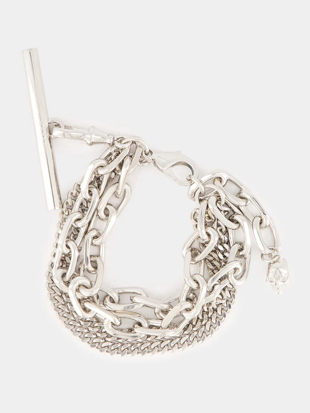 Skull Charm Palladium-Finished Bracelet