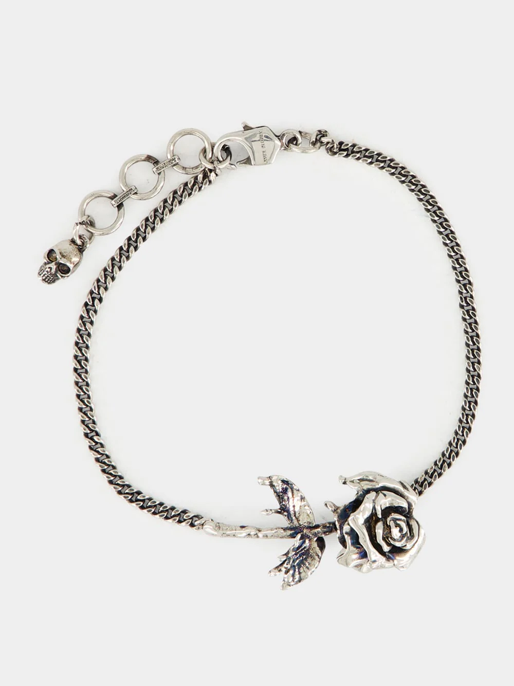 Antique Silver Dipped Rose Bracelet