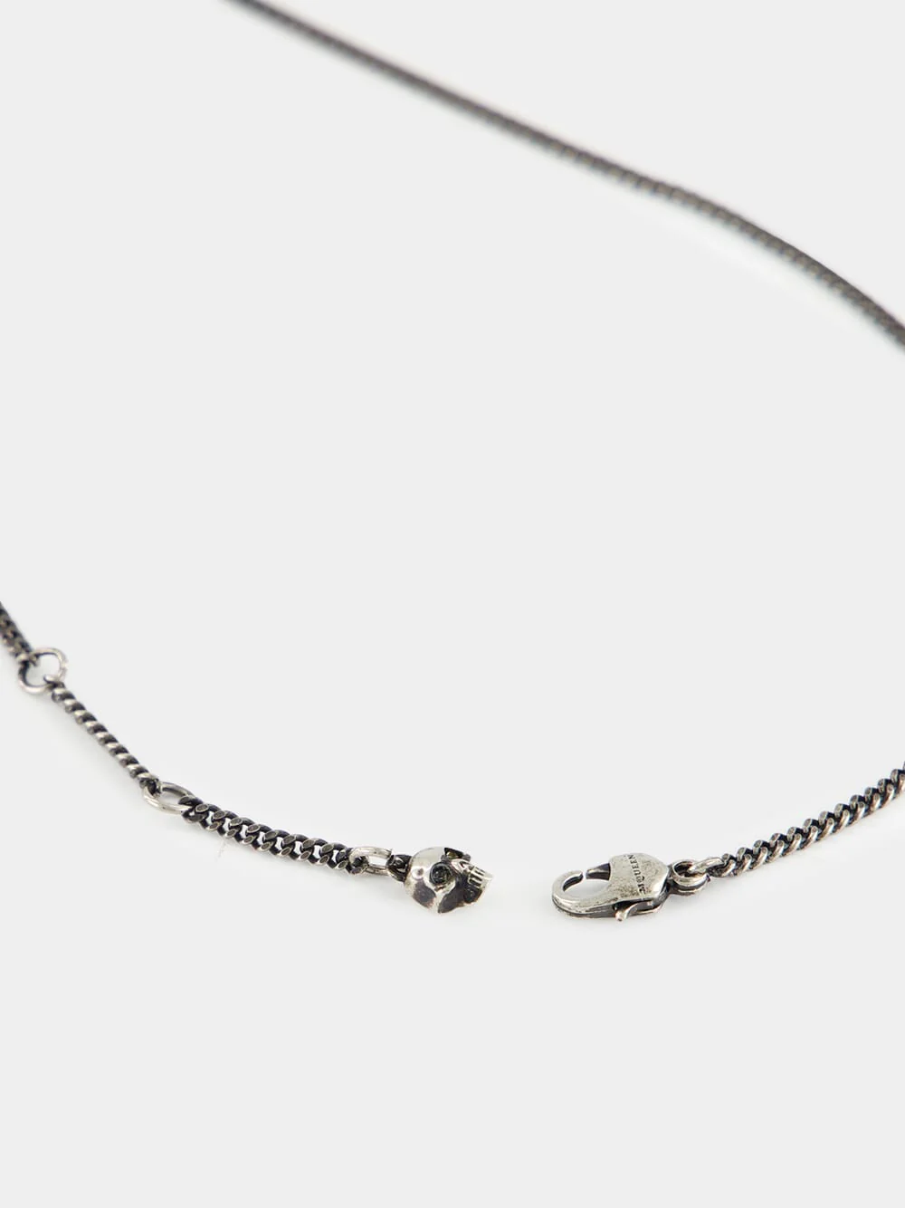 Antique Silver Skull & Dipped Rose Necklace - Image 3