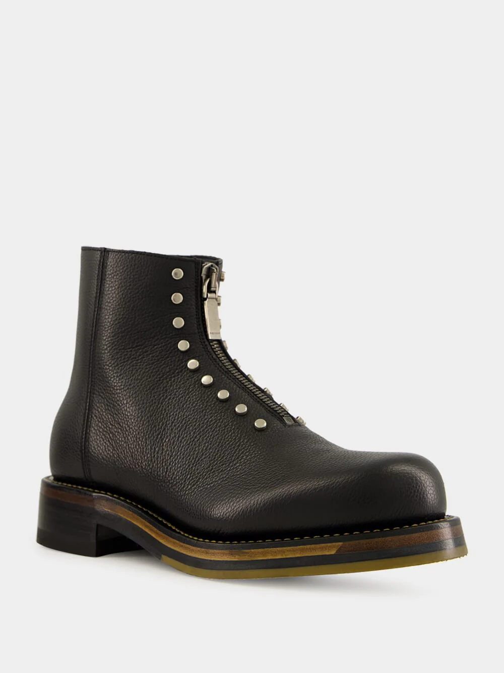 Black Calf Leather Maker Zip Boots - Image 2